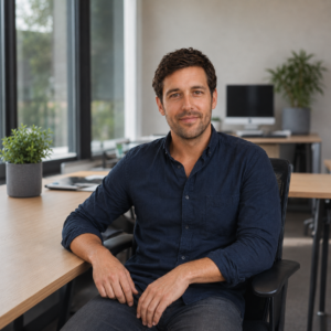 Candid Office Portrait With Relaxed Smile